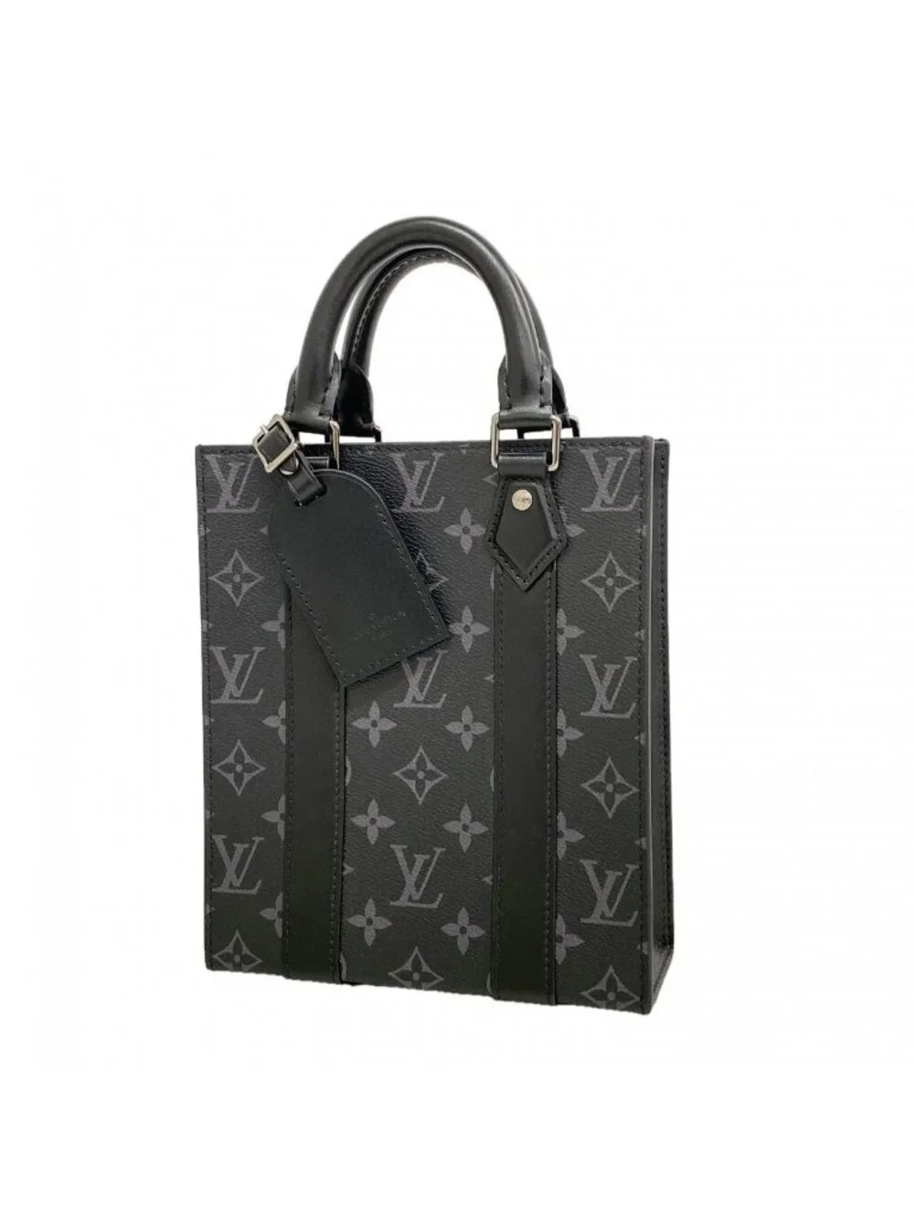 Louis Vuitton Handbag Monogram Eclipse Sac Plat Mini Black